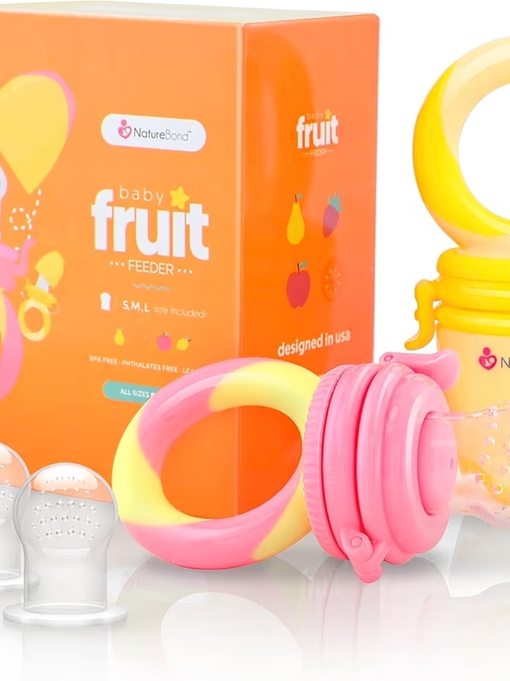 Baby Fruit Feeder - Pink & Yellow